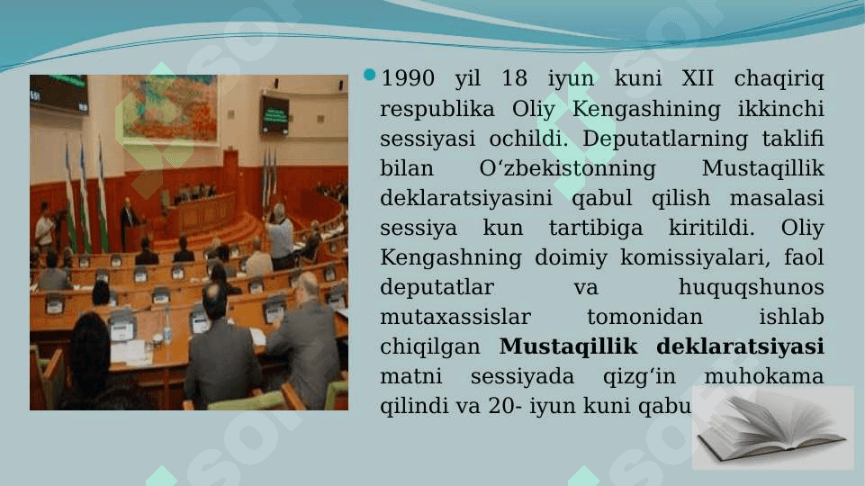 Mustaqil O‘zbekiston Respublikasining tashkil topishi va uning tarixiy ahamiyati. 5