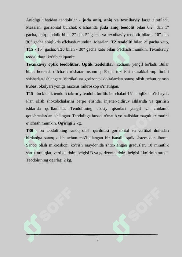 ELEKTRON TEODALITLAR VA ULARNI QO’LLANILISHI 7