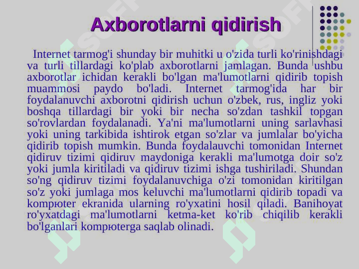 Internet xizmatlari bilan ishlash 5