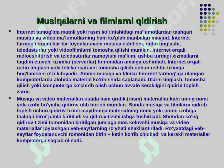 Internet xizmatlari bilan ishlash 7
