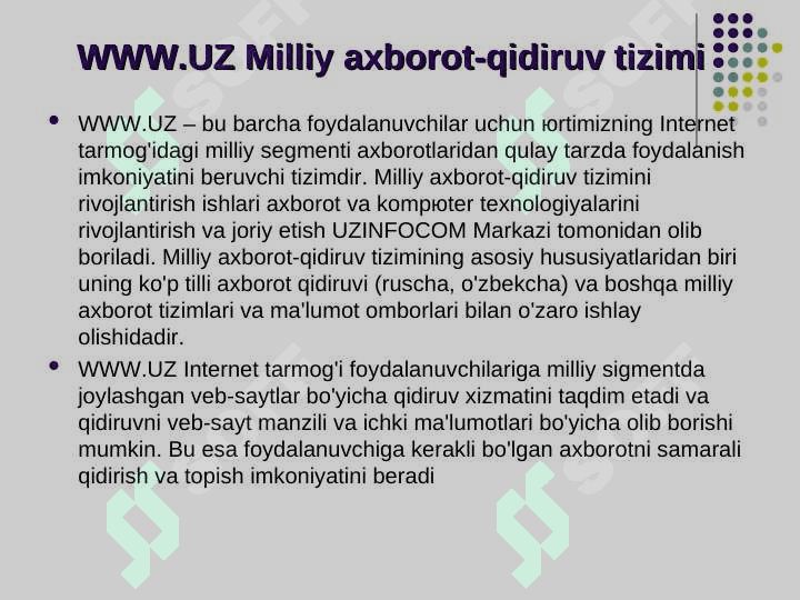 Internet xizmatlari bilan ishlash 8