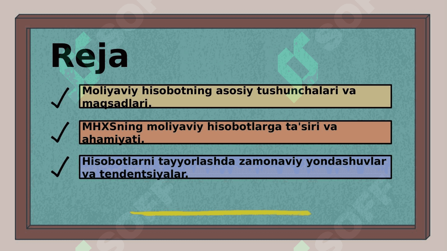 Moliyaviy hisobotning kontseptual asosi va MHXS 2
