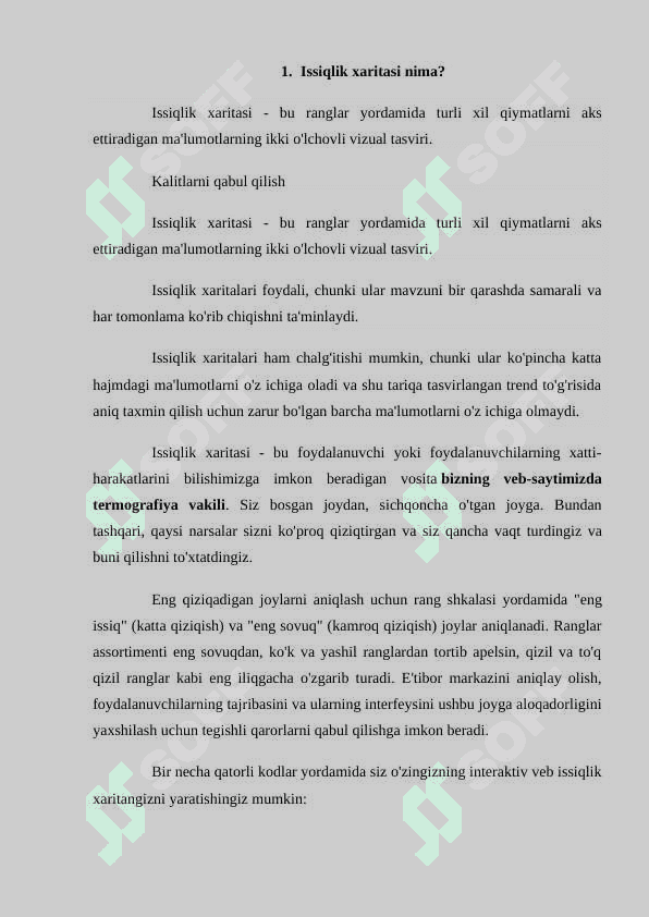 Ma’lumotlarni issiqlik xaritasi (heatmap) grafigi yordamida tasvirlash usullari.docx 5