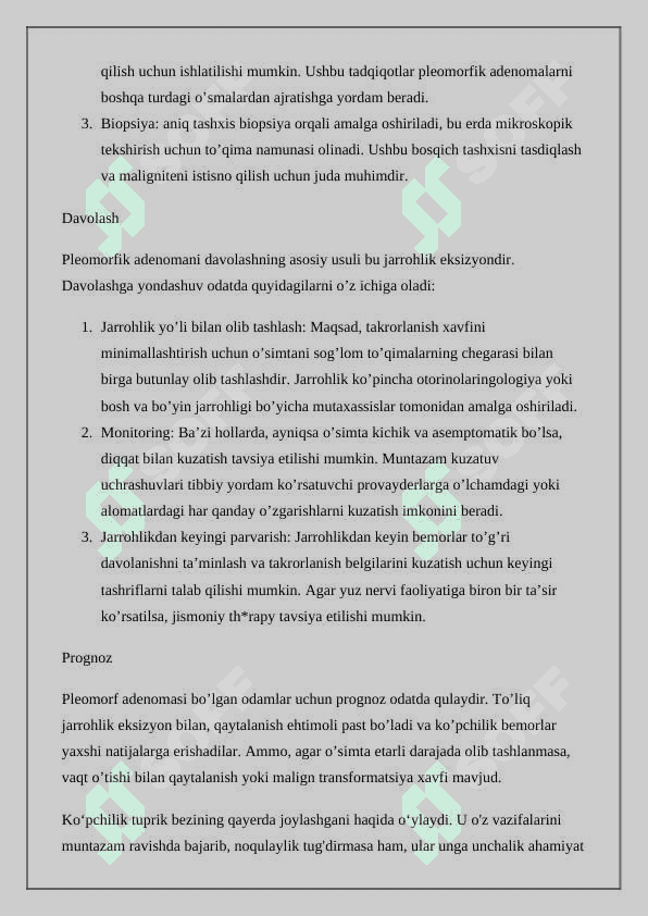 So`lak bezi o`smalari.monomorf adenoma. Polimorf  adenoma,mukoepidermoid o`sma. 3