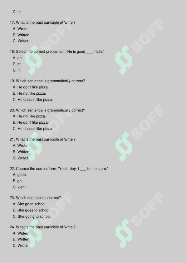 Ingliz tili test 3