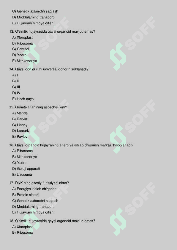 Biologiya test 3