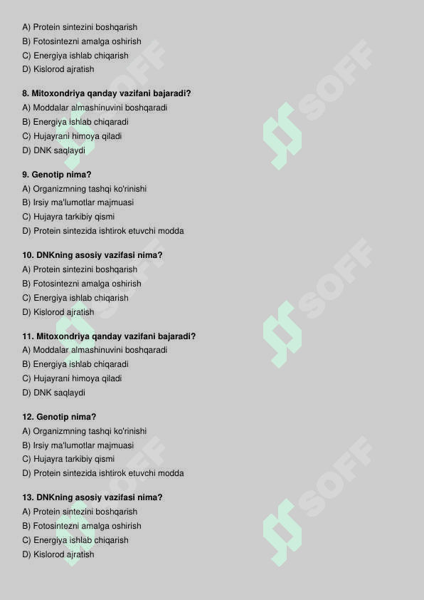 Biologiya test 2