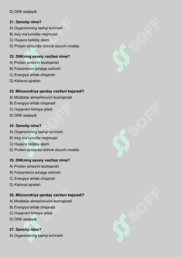 Biologiya test 4