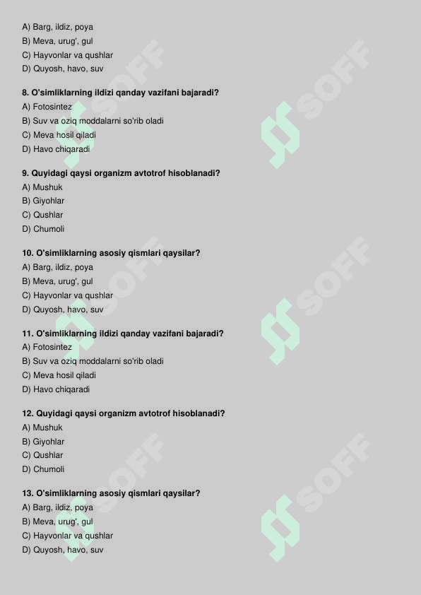 Biologiya test 2