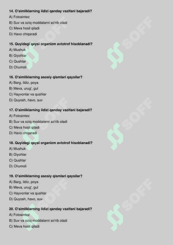 Biologiya test 3
