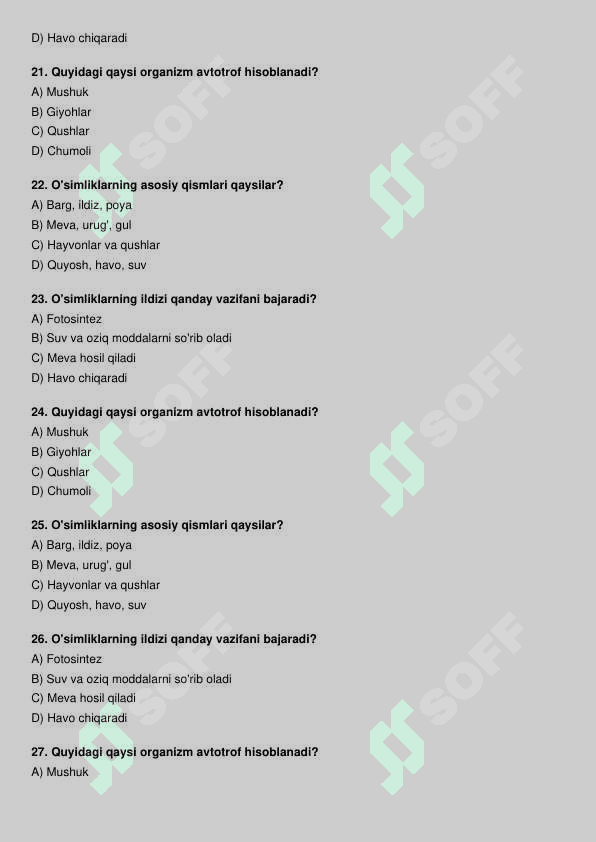 Biologiya test 4