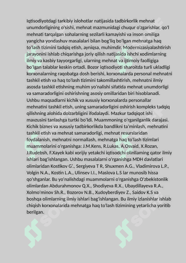 Kichik biznes va xususiy tadbirkorlikning aholini ish bilan ta'minlashdagi o’rni 3