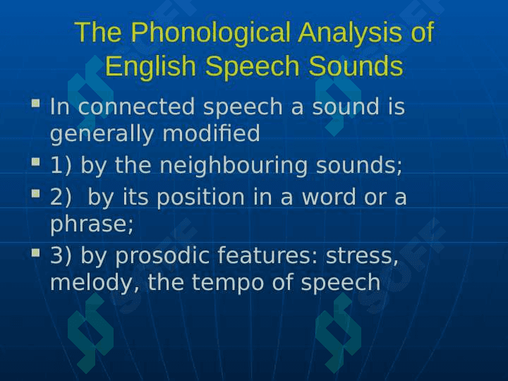 The modifications of English sounds in speech 2