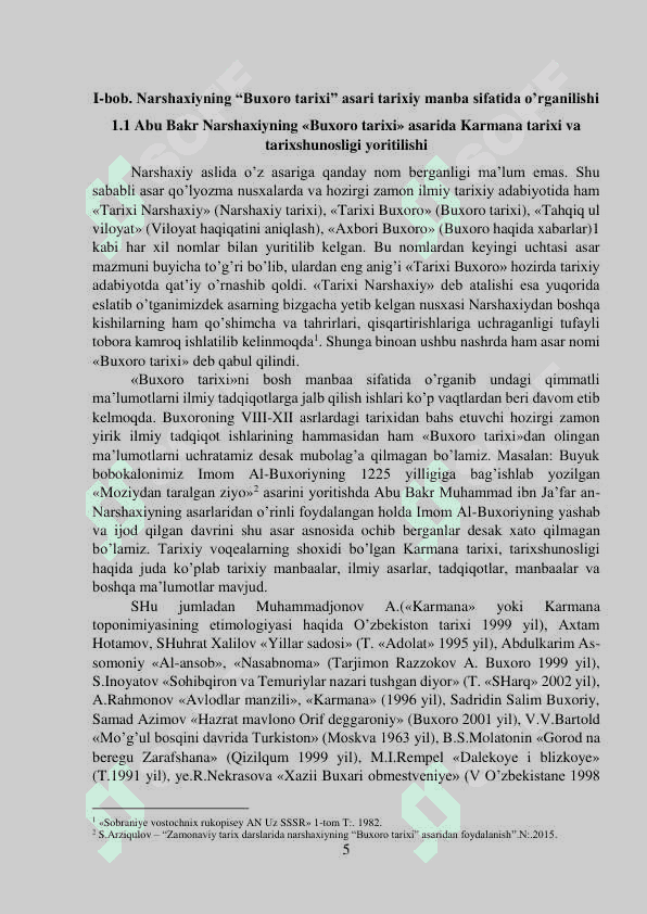 Narshaxiyning “Buxoro tarixi” asari tarixiy manba sifatida o’rganilishi 5