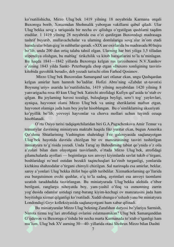 TARIXI ARBA ULUS” ASARI TARIXIY MANBA SIFATIDA” 7