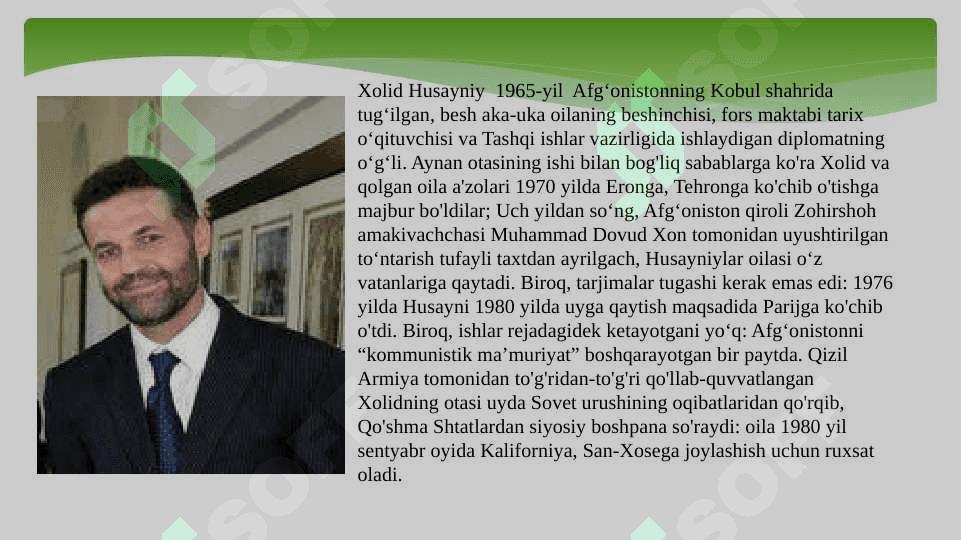 Holid Husayniyning Tog'lar ham sado beradi asariga taqdimot. 3