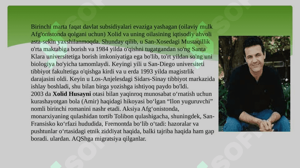Holid Husayniyning Tog'lar ham sado beradi asariga taqdimot. 4