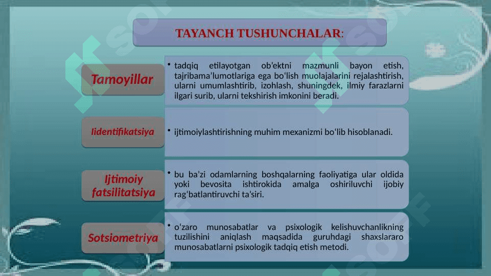 Hozirgi zamon psixologiyasining tadqiqot metodlari. Ong haqida tushuncha va uning xossalar 2