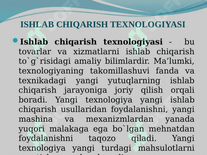 Ishlab chiqarish 5