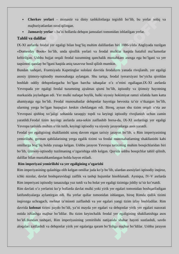 IX-XI asrlarda Yevropada yer egaligi 25 3