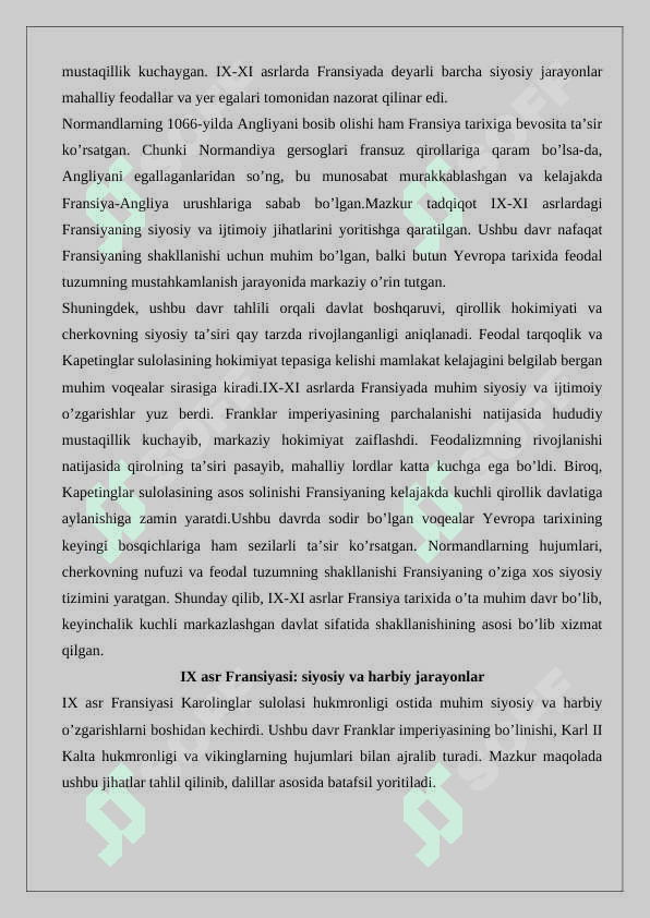 IX-XI asrda Fransiya 25 3