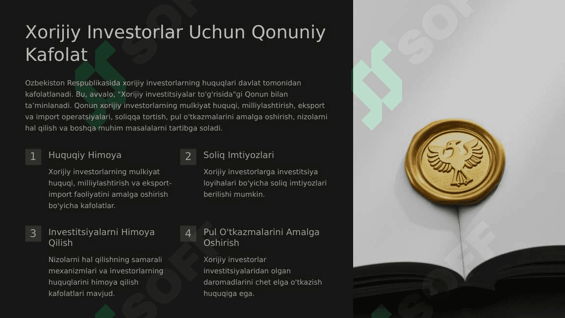 O'zbekiston Respublikasida Xorijiy Investorlarning Huquqlari 2