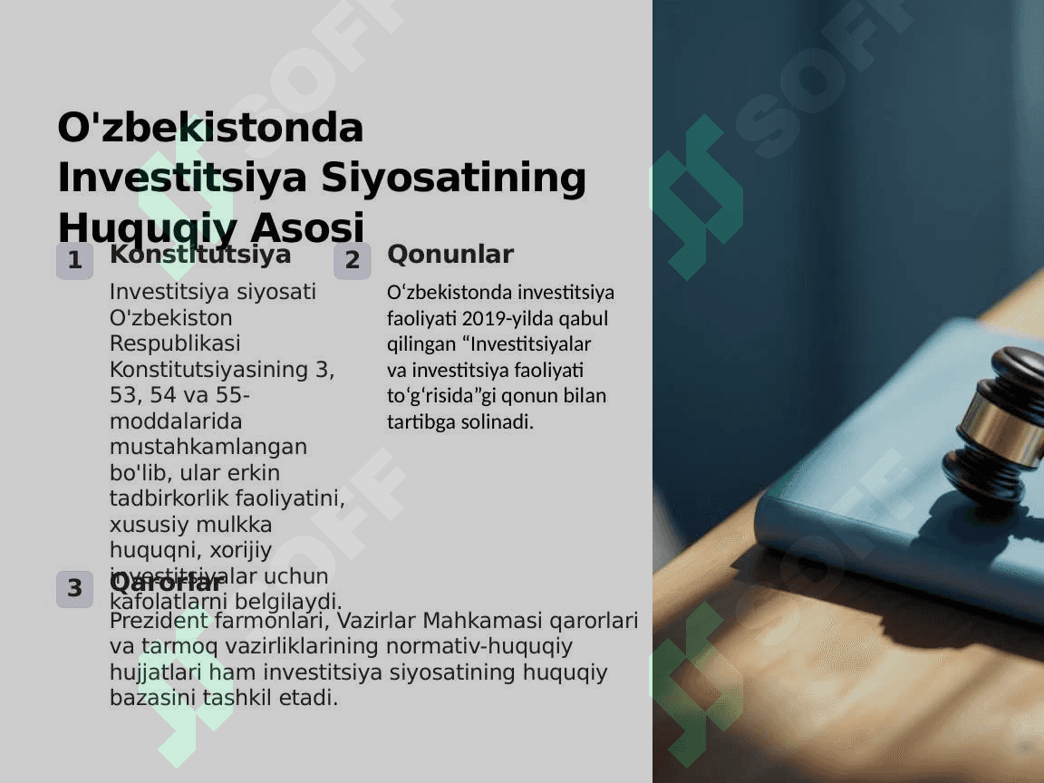 O'zbekiston Respublikasining Investitsiya Siyosati 3