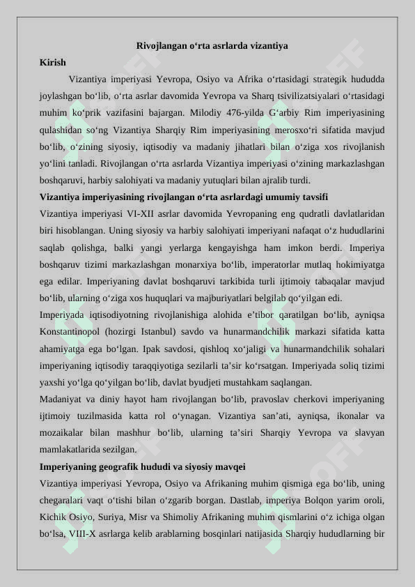 Rivojlangan o‘rta asrlarda Vizantiya 25 2