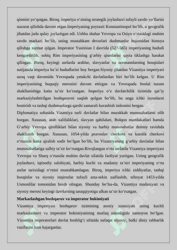 Rivojlangan o‘rta asrlarda Vizantiya 25 3