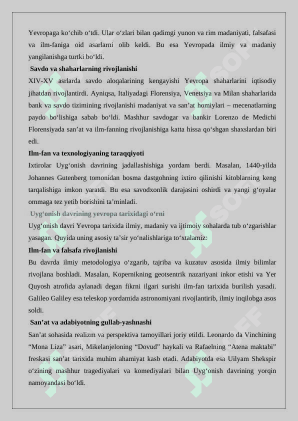 Yevropada Uyg‘onish davri 25 3