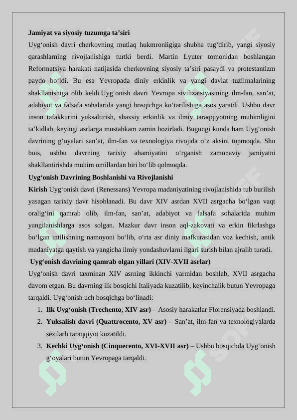 Yevropada Uyg‘onish davri 25 4