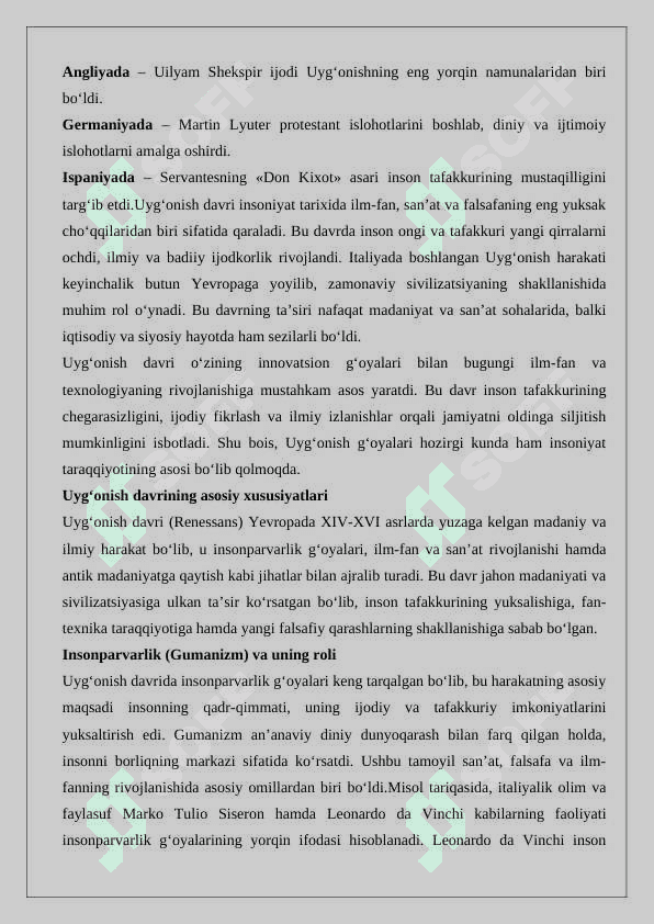 Yevropada Uyg‘onish davri 25 6