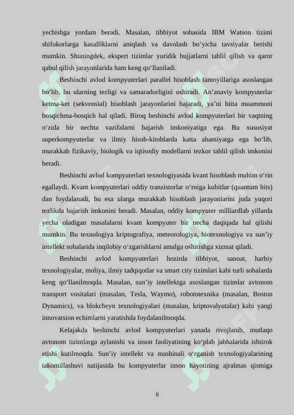 Beshinchi avlod kompyuterlari va ularning tashkil etilishi 6
