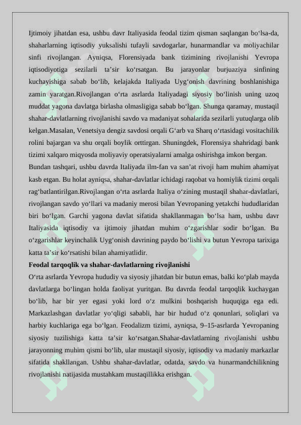 Rivojlangan o‘rta asrlarda Italiya 3