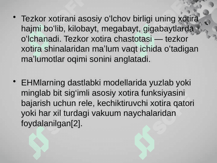 Tezkor xotira va xotira turlari bilan tanishish 5