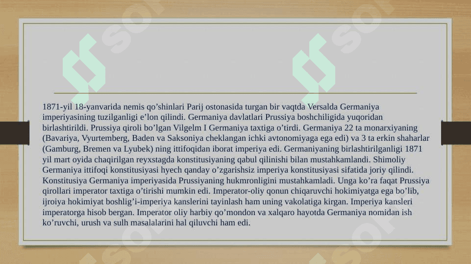 XIX asrning ikkinchi yarmida Germaniyaning tashqi siyosati 2