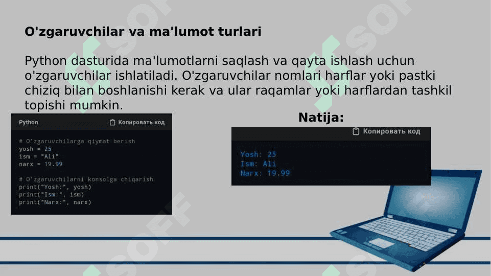 Python dasturlash tilida sodda dasturlarni tuzish. Python dasturlash tilida shartli va sikilli dasturlar tuzish 3
