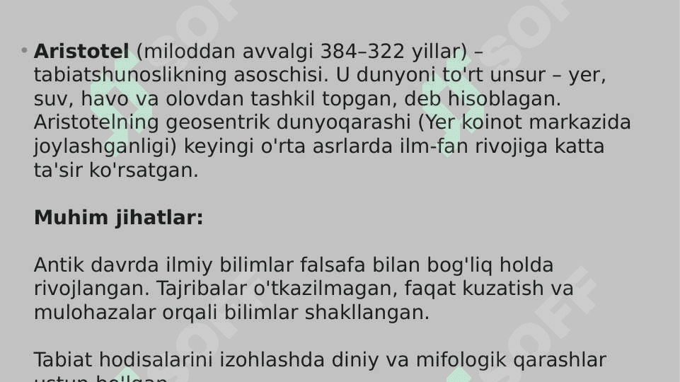 Tabiiy fanlar shakillanishini asosiy bosqichlari 5