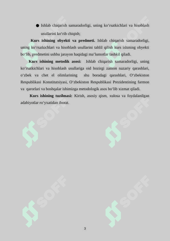 Ishlab chiqarish samaradorligi, uning ko‘rsatkichlari va hisoblash usullari 4