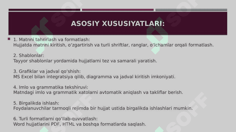 MS word dasturining qoʻshimcha imkoniyatlari 4