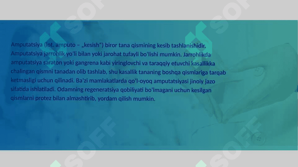 Amputatsiya,protezlash va nogironlar reabilitatsiyasi 3