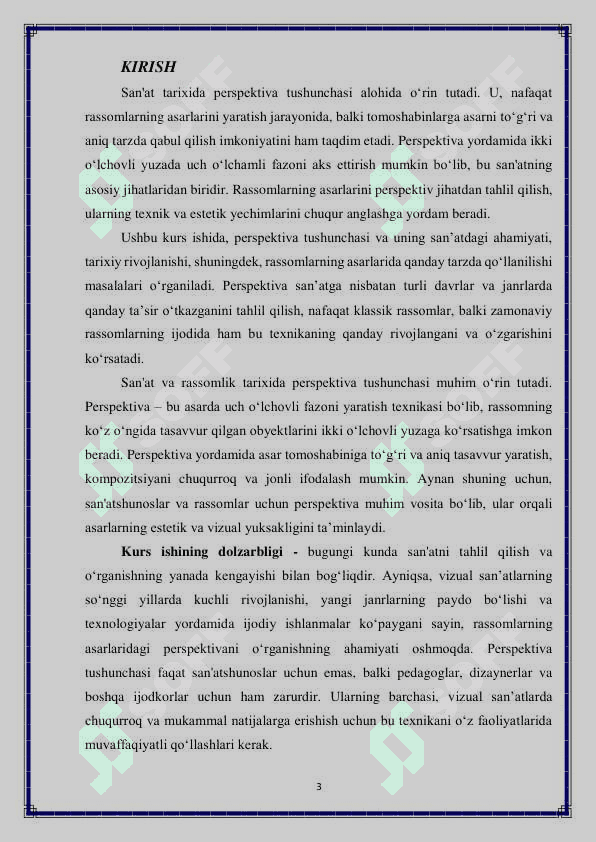 KARTINALAR. RASSOMLARNING ASARLARINI PERSPEKTIV JIHATDAN TAHLIL QILISH 3
