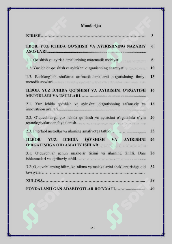 Yuz ichida qoʻshish va ayirishni oʻrgatish metodikasi 2
