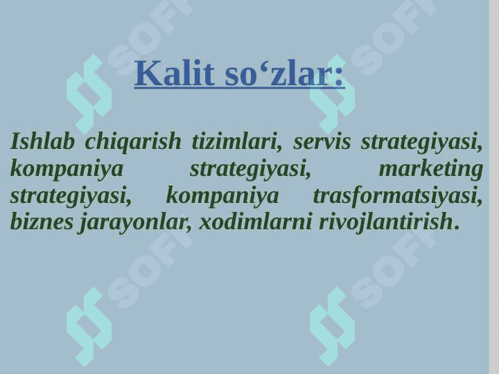 Kompaniya operatsion strategiyasi 2