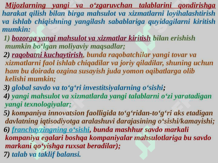 YANGI MAHSULOT VA XIZMATLARNI LOYIHALASHTIRISH 5