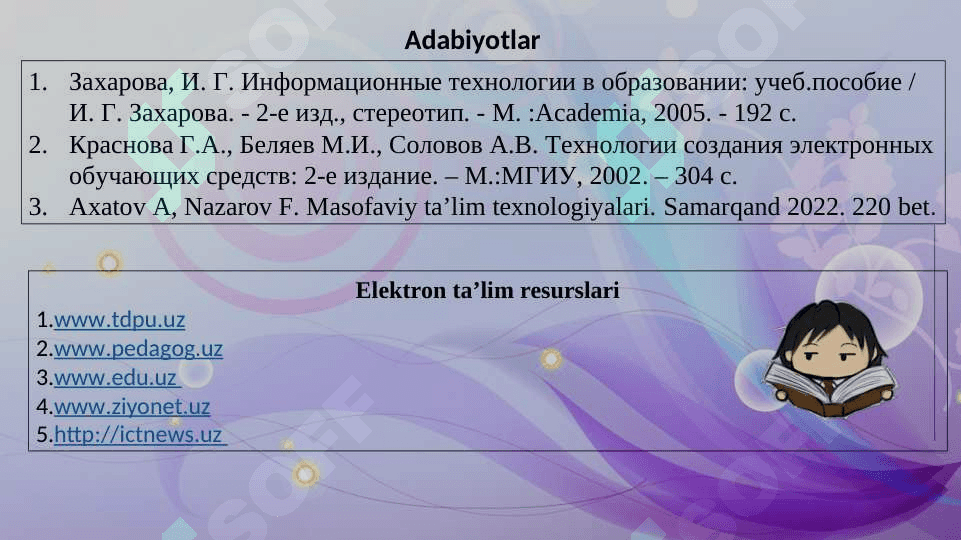 Masofaviy ta’lim texnologiyalari.   LMS. LMS platformalari turlari va vazifalari. Moodle platformasi. Google Clasroom platformasi 2