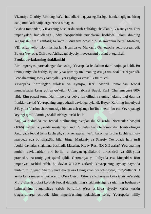 Ilk o‘rta asrlarda xalqaro munosabatlar 5