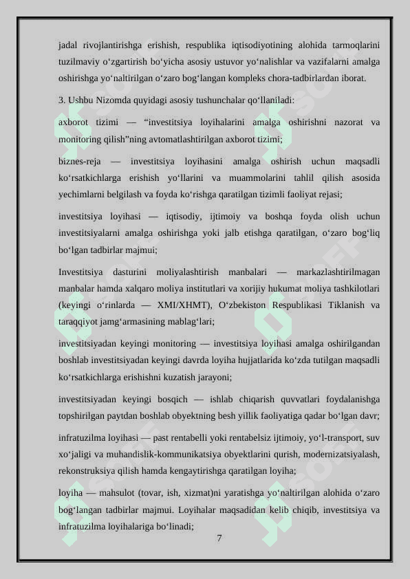 Davlat investitsiya dasturi 7