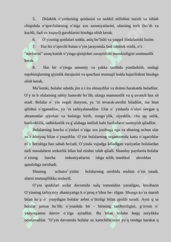O`YIN TEXNOLOGIYALARI ASOSIDA O’QUVCHILARDA TANQIDIY KREATIV TAFAKKURNI SHAKLLANTIRISH 5