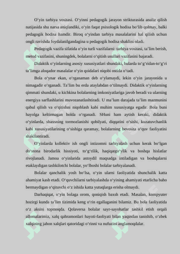 O`YIN TEXNOLOGIYALARI ASOSIDA O’QUVCHILARDA TANQIDIY KREATIV TAFAKKURNI SHAKLLANTIRISH 8